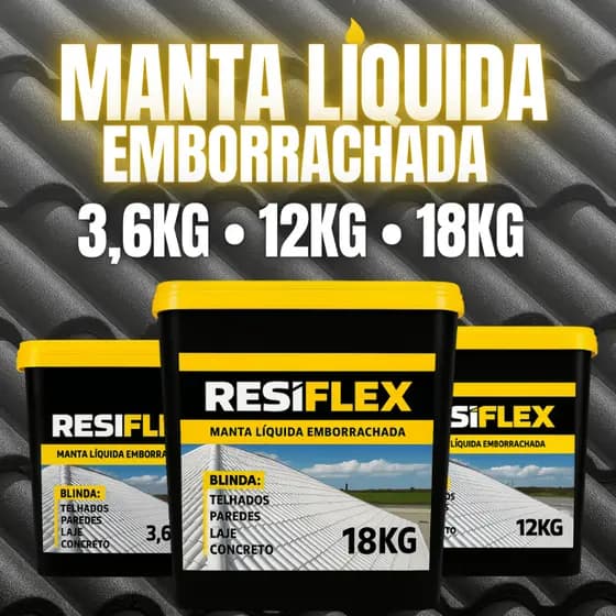 Manta Líquida Resiflex Impermeabilizante Emborrachada Proteção Total Contra Umidade e Vazamentos