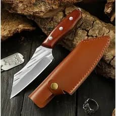 Faca Cutelo Forjado Artesanal Rustico Com Bainha Churrasco Desossar Carne Camping Chefe de Cozinha BW7247