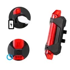 Lanterna Para Bike Recarregavel C/ Sinalizador Traseiro 5 Leds