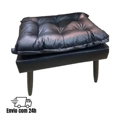 Puff CORINO Opalla Decorativo Banqueta Para Sala Quarto Sala De Estar Recepção Pés Palito- Hs Encantus