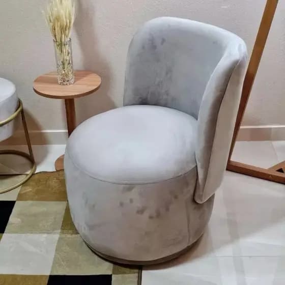 Poltrona Bia Veludo/Suede Decorativa Modelo Orgânico Luxo Sala Escritório Salão - HS Encantus