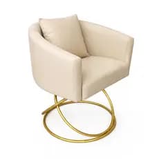 Poltrona Luna Base Aliança Boucle/Corino para Sala Recepção Escritório Salão Luna *NAO ACOMPANHA ALMOFADA* - HS Encantus