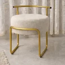 Puff Firenze Decorativo Base Metal Banqueta Para Sala Quarto Sala De Estar Recepção - HS Encantus