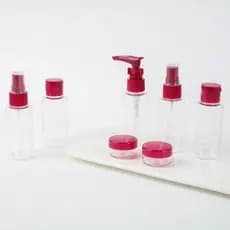 Kit Frascos de Viagem 7 Peças com Necessaire - Frascos para Creme Cosméticos Shampoo Condicionador Sabonete Líquido