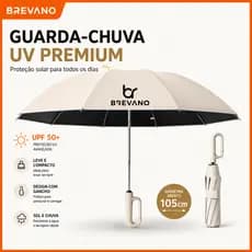 Guarda-chuva Automático Grande Dobrável com  Protetor Solar UV e Resistente ao Vento 20 Hastes
