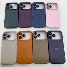 Capa de Couro Fosca Antishock para iPhone 17 – Várias Cores