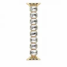 Pulseira Feminina Luxo com Pedrarias e Pérolas para Apple Watch 38mm 40mm 41mm