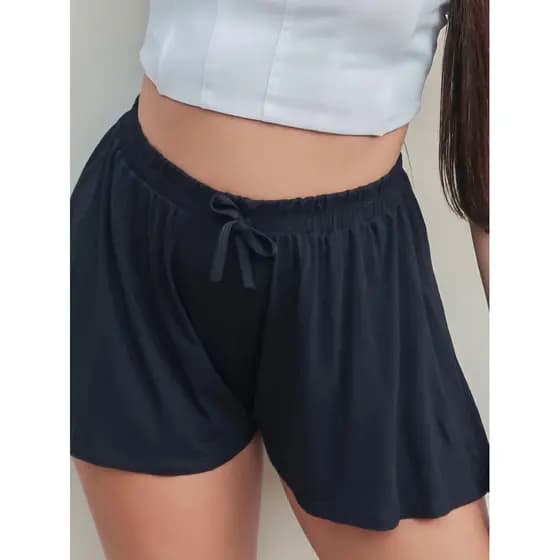 Short Shortinho Soltinho Godê Malha Viscolycra Moda Verão Elástico Na Cintura