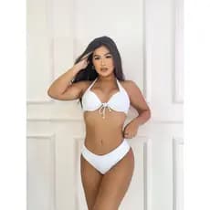 Conjunto de Biquíni Em Poliamida com bojo e aro com sustentação calcinha empina bumbum