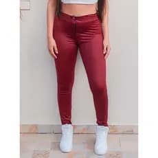 Calça Feminina Disco Hot Pants Em Cirre Fake Brilhoso Com Bolsos Zíper E Botão Cintura Bem Alta