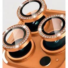 Película para Câmera iPhone com Brilho - Vidro 3D Premium Anti Risco Proteção de Lente do iPhone 15 ao 17 Pro Max