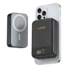 Power Bank MagSafe Kaidi 10000mAh Indução 15W Turbo PD 20W USB-C 22.5W Visor Digital Original Anatel KD-998