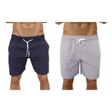 Kit 2 Short Masculino Mauricinho Bermuda Premium Lisa Masculina Tactel Shorts de Elástico com Cordão
