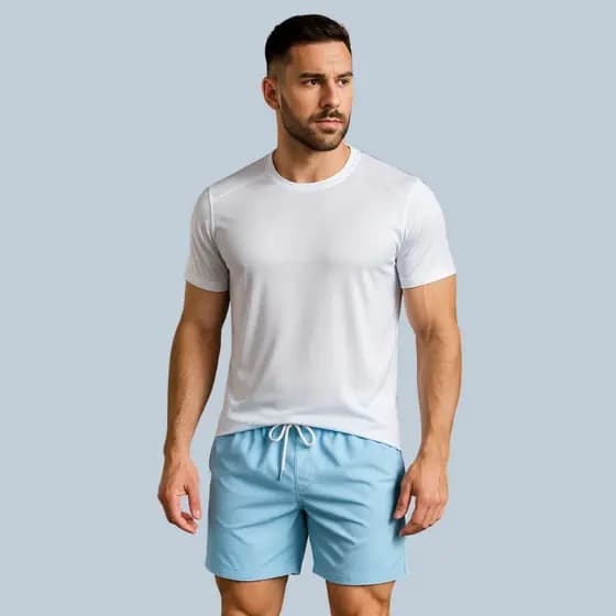 Camiseta Dry Fit + Shorts Liso + Brinde Par De Meias Soquete