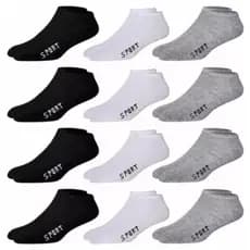 12 Pares Meia Cano Baixo Soquete Unissex Futebol Futsal Conforto Durabilidade e Estilo
