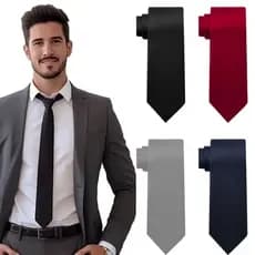 Kit Gravata Slim Uniformes Casamentos Padrinhos Social + Prendedor De Gravata