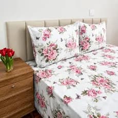 Jogo De Lençol Estampado S/ Elástico Algodão Cama Casal Queen King Solteiro Cama Posta