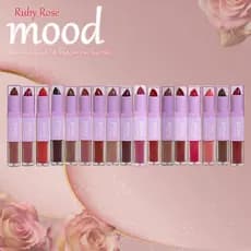 Batom Duplo Matte Ruby Rose Líquido e Bastão 2 em 1 Pigmento