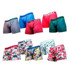 Kit 10 Cuecas Boxer Masculina PitBull Combate Estampadas e Lisas