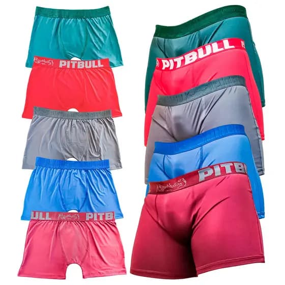 Kit 5 Cueca Lisa Boxer Masculina PitBull Confortáveis