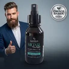 Tônico Moxil Turbo Crescimento de Barba Spray Preenche Falhas Fortalece