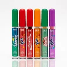 Kit 5 Gloss Labial Isis Makeup Brilho Intenso com Sabor de Refrigerante