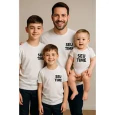 KIT PAI E FILHOS 4 CAMISETAS PERSONALIZADAS