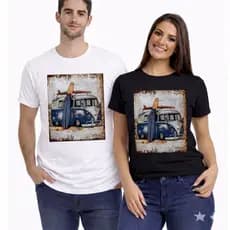 Camiseta UNISSEX COM  imagem retrata um  estilo vintage da clássica Volkswagen Kombi📸