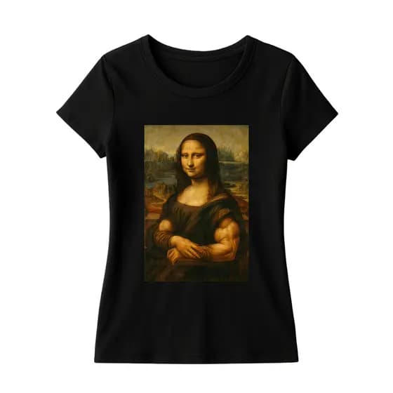 Camiseta Basica Estampada Camisa 100% Algodão Unissex Monalisa Bombada Treino