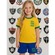 Conjunto Infantil Unissex 🏃🏾‍➡️SEU TIME em malha