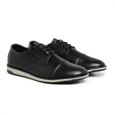 Sapato Casual Masculino Oxford Preto Social Couro Sintético Confortável  Trabalho e Casamento Envio Imediato