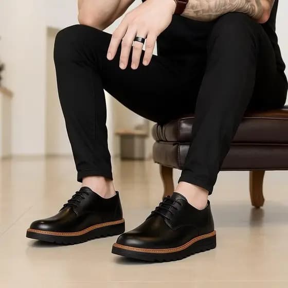 Sapato Oxford Social Casual Derby Conforto Masculino  Preto Marrom Esporte Fino Elegante Trabalho Confortável
