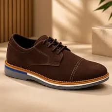 Sapato Social Masculino Derby Casual Elegante Oxford Confortável Camurça Solado Leve Moderno Trabalho Festa Envio Rápido