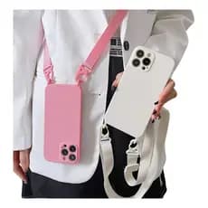 Capa Case Silicone Alça Crossbody Para iPhone 11 Tds Modelos