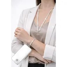 Kit Cordão Colar e pulseira  paraa Celular Strass Brilhante Pescoço e Pulso