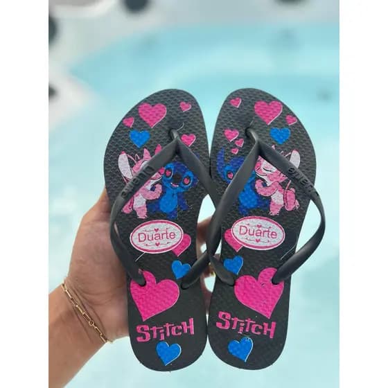 Chinelo Sandália Feminino Stitch Primavera Verão Leve Macio Promocao