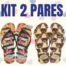 Kit 2 Pares de Chinelo Feminino Adulto Mais Vendidos Envio Imediato