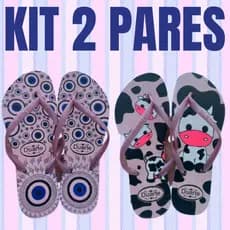 Kit 2 Pares de Chinelo Feminino Adulto Mais Vendidos Envio Imediato Promocao