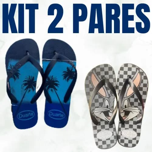 Kit 2 Pares de Chinelo Masculino Adulto Barato Promocao