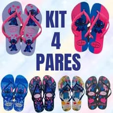 Kit 4 Pares de Chinelo Feminino Stitch SORTIDOS  Promocao Mais Vendidos