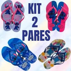 Kit 2 Pares de Chinelo Feminino Stitch SORTIDOS  Promocao Mais Vendidos