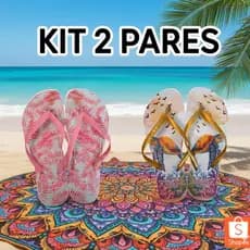 Kit 02 Pares Sortidos Chinelo Sandalia DOBRO DE ESTILO Melhor Preço Promocao