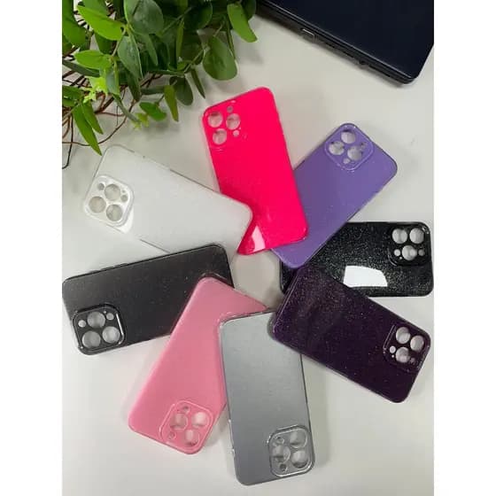 Capa de Celular Silicone com Glitter Motorola G04/G14/G22/G24/G34/G54/G84/G42 4G/G32 4G/G10/G13/G23/G53