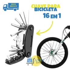 Chave Para Bicicleta  16 em 1 Bike Multifuncional Aço Resistente Manutenção Ergonômica E Versátil