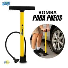 Bomba Ar Manual Vertical 50cm Bico Comum Pneu Bicicleta Boia Infláveis