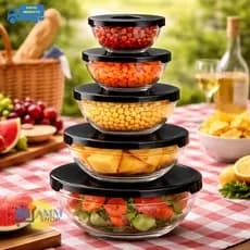 Kit Conjunto De Potes 5/10 Peças Vidro Resistente Organizadores De Cozinha Multiuso