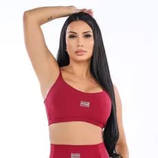 Top Cropped Alta Sustentação Abertura bojo FORRO DUPLO TENDÊNCIA verão 2026 moda feminina Poliamida