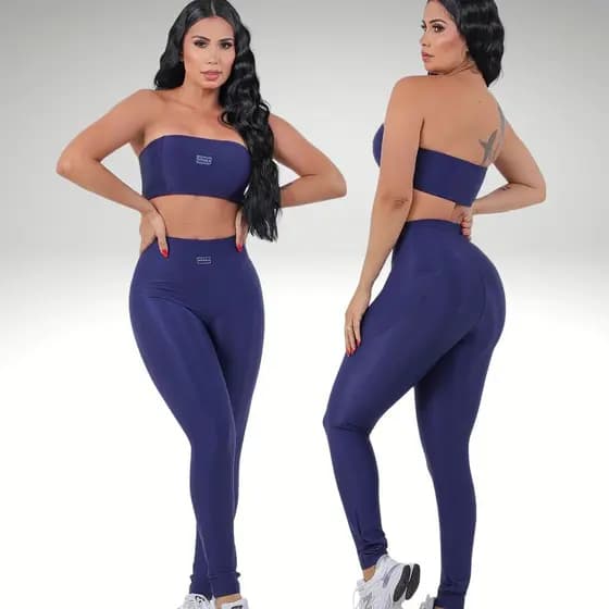 Conjunto Academia Feminino Tomara Que Caia Legging Cintura Alta Empina Bumbum Treino Corrida Fitness