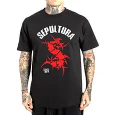 Camiseta Básica 100% Algodão Unissex Sepultura Banda Rock Since 1984 Logo Festival Lançamento