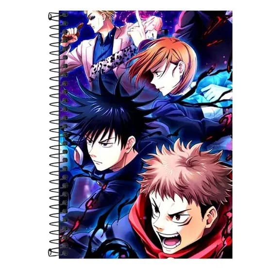 Caderno Personalizado Jujutsu Kaisen Anime - 1 matéria, 10 matérias e 20 matérias